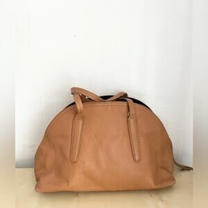 Genuine Brown Leather domed Bag by Clever Carriage Company vintage brown leather
